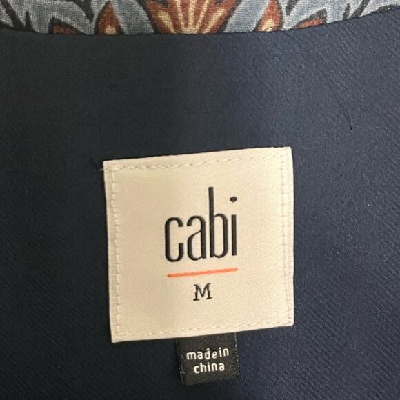 CAbi Women's sz. M Provincial Boho Collared Shift Moody Floral Dress Dusty Blue - Picture 4 of 7